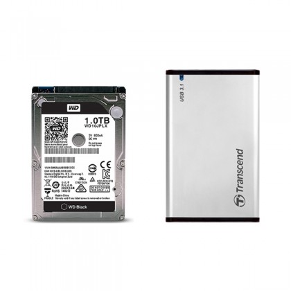 WD Black 1TB 7200 rpm Mobile Performance + Transcend StoreJet 25S3 2.5" External Hard Drive USB 3.0 WD Black 1TB 7200 rpm Mobile Performance + Transcend StoreJet 25S3 2.5" External Hard Drive USB 3.0